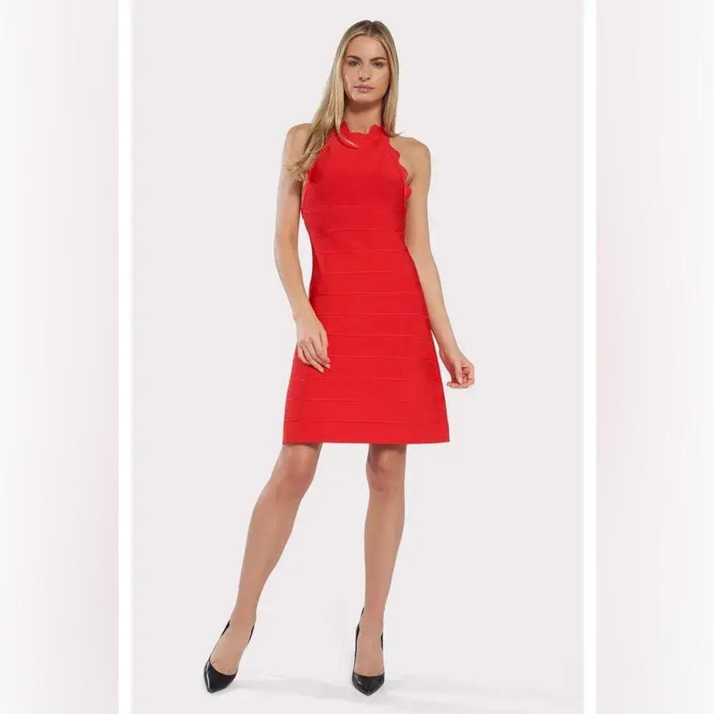 HERVE LEGER ‘Scallop Edge Mini Dress’ - Picture 2 of 12